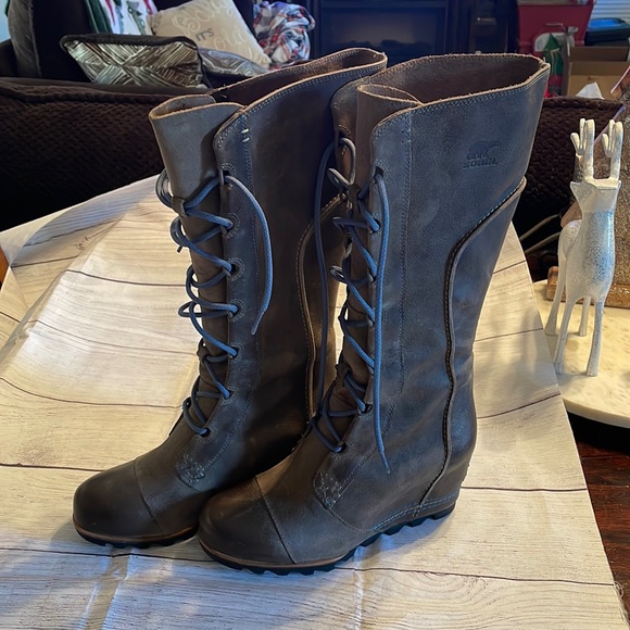 Sorel Cate The Great Wedge Size 10 Pebble - Picture 2 of 14